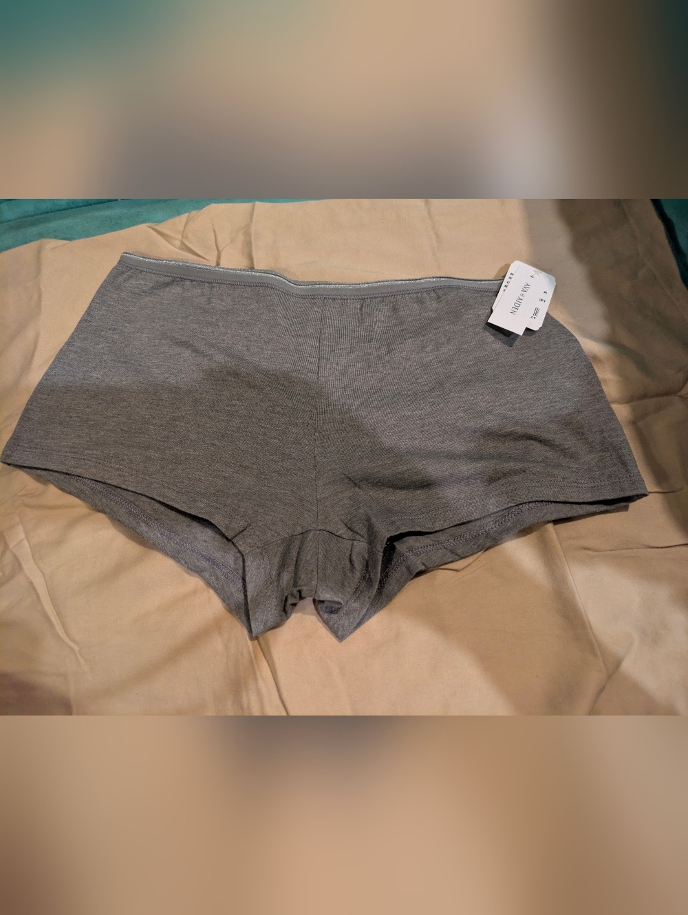 Ava & Aiden Heather Gray Stretch Cotton Blend Boyshorts Large New